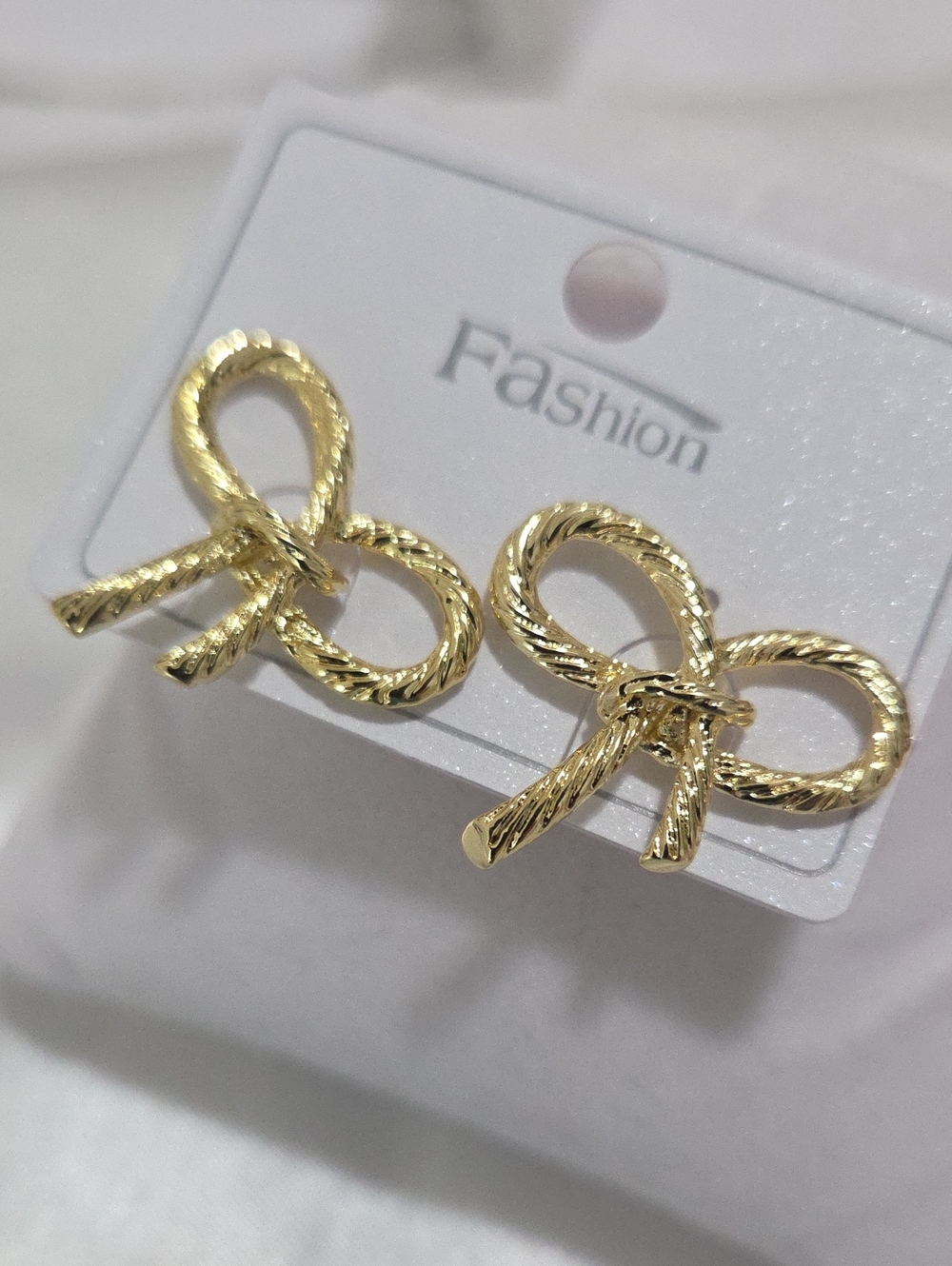 14k Laminated Gold Bow Rope Knot Stud Earrings -